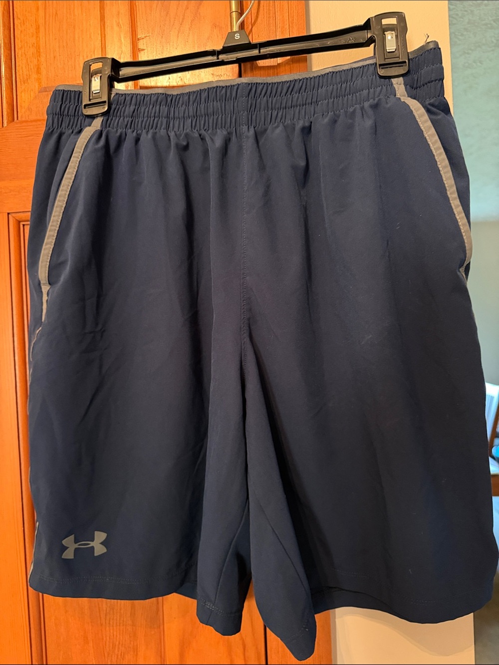 Under Armour Navy Athletic Shorts with Gray Trim